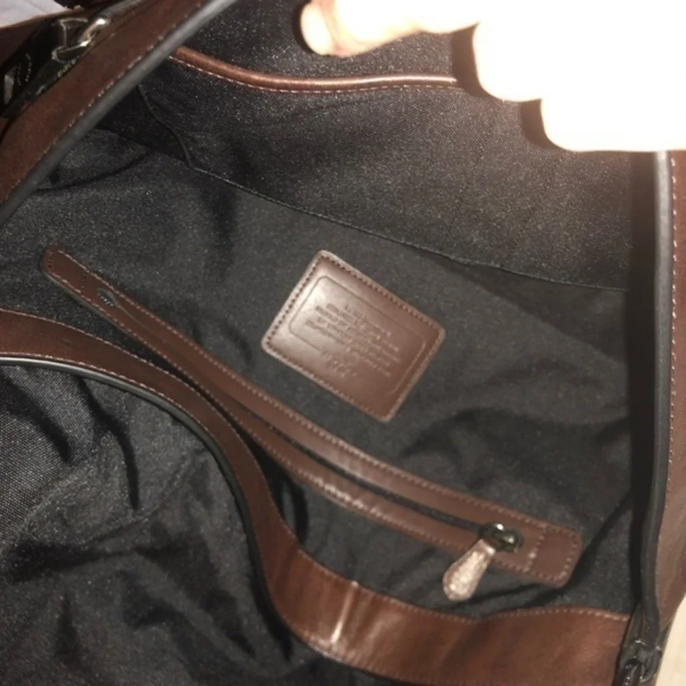 Coach brown leather men’s briefcase laptop travel business bag